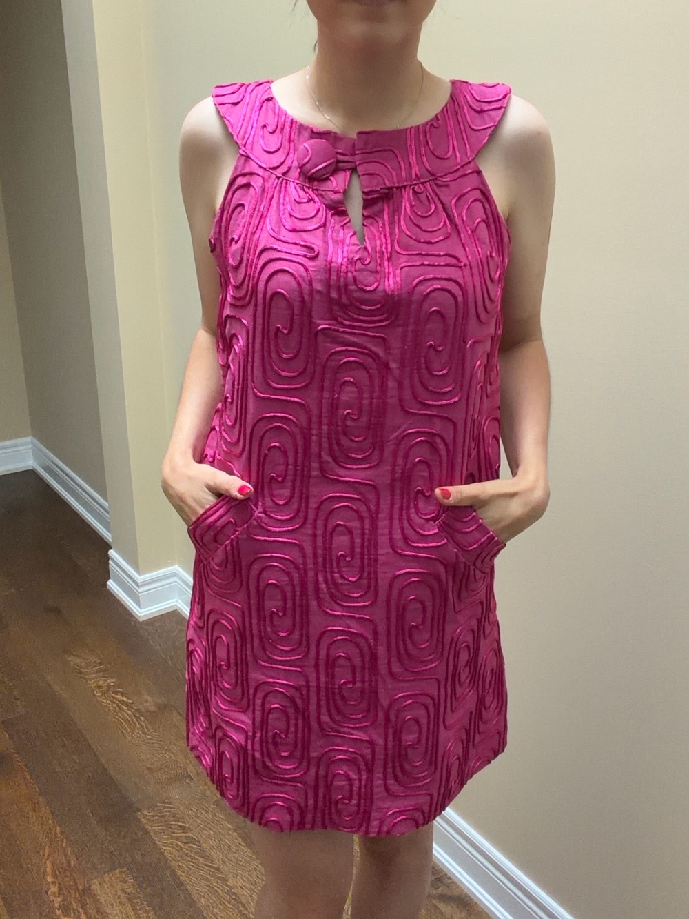 Vintage Y2K 2000’S BB DAKOTA Pink Retro Shift Sleeveless Dress SZ Medium NEW
